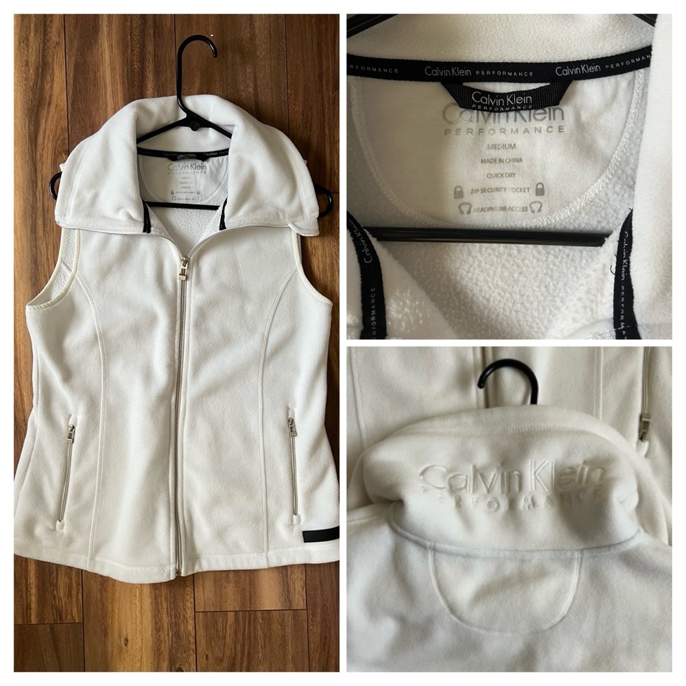 Calvin Klein White Vest with Black Trim